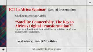 Satellite Connectivity: The Key to Africa's Digital Transformation? Talk cover page
